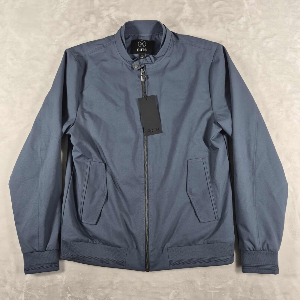 Cuts Clothing Legacy Bomber Jacket Men's Small Blue Atlantic‎ Casual Comfort NWT